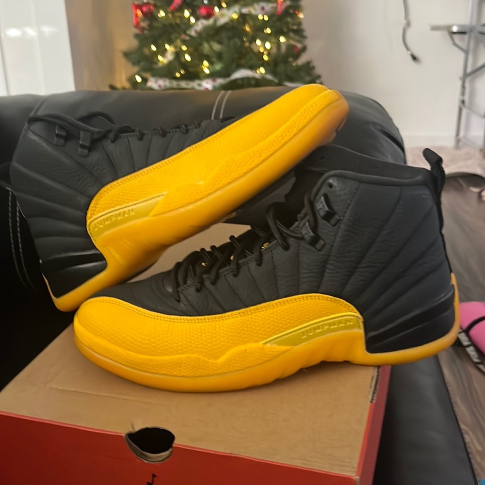 Black University Gold retro Jordan 12s